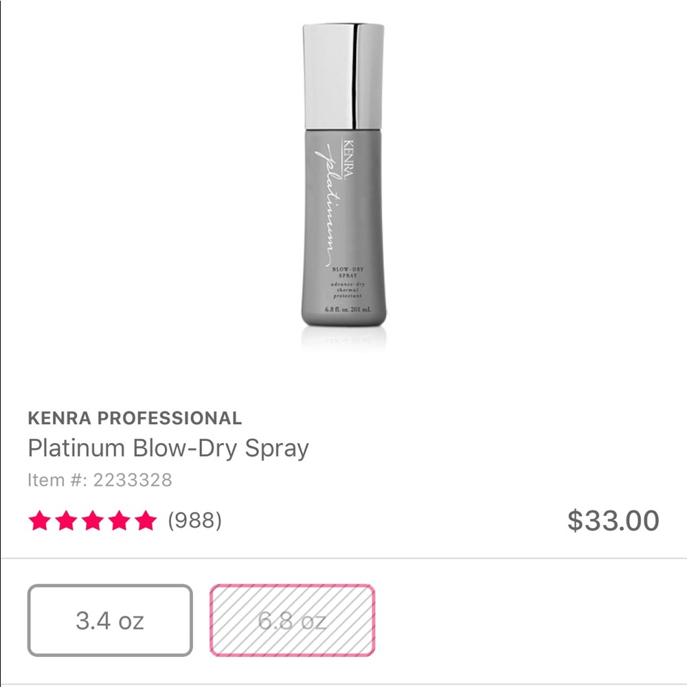 Kenra Professional Platinum Blow Dry Spray